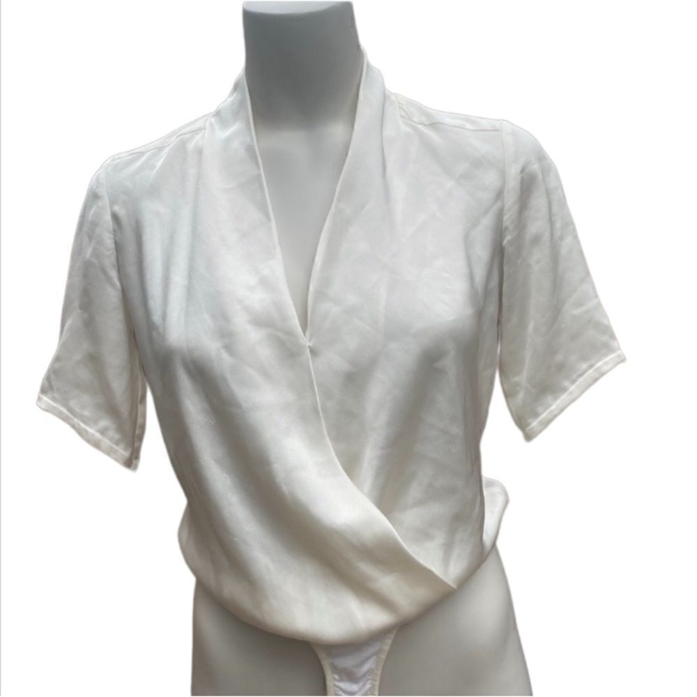 Marciano white silky blouse bodysuit